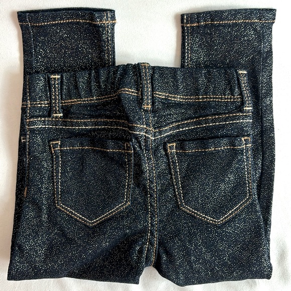 🆕Jordache Girls 2T Glitter Sparkle Dark Wash Denim Jean Style Stretch Jeggings - Picture 2 of 12